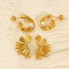 Wholesale Women's Geometric Ushape Imitation Pearl Titanium Steel Earrings Set With Pearls