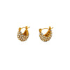 Wholesale Women's Geometric Ushape 18K Gold Plated Stainless Steel Earrings With Zircon