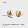 Wholesale Women's Geometric Ushape 18K Gold Plated Stainless Steel Earrings With Zircon