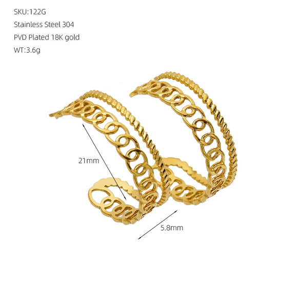 Wholesale Women's Geometric Ushaped 18K Gold Electroplated Stainless Steel Earrings Versatile Style