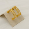Wholesale Women's Geometric Ushaped 18K Gold Electroplated Stainless Steel Earrings Versatile Style