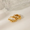 Wholesale Women's Geometric Ushaped Stainless Steel Electroplated Threaded Twist Earrings