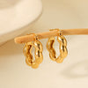 Wholesale Women's Geometric Ushaped Stainless Steel Electroplated Threaded Twist Earrings