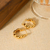 Wholesale Women's Geometric Ushaped Stainless Steel Electroplated Threaded Twist Earrings