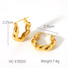 Wholesale Women's Geometric Ushaped Stainless Steel Electroplated Threaded Twist Earrings
