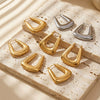 Wholesale Women's Geometric Ushaped Stainless Steel 18K Gold Plated Earrings