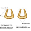 Wholesale Women's Geometric Ushaped Stainless Steel 18K Gold Plated Earrings