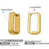 Wholesale Women's Geometric Ushaped Striped Stainless Steel 18K Gold Plated Earrings
