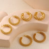 Wholesale Women's Geometric Ushaped Titanium Steel Gold Plated Earrings