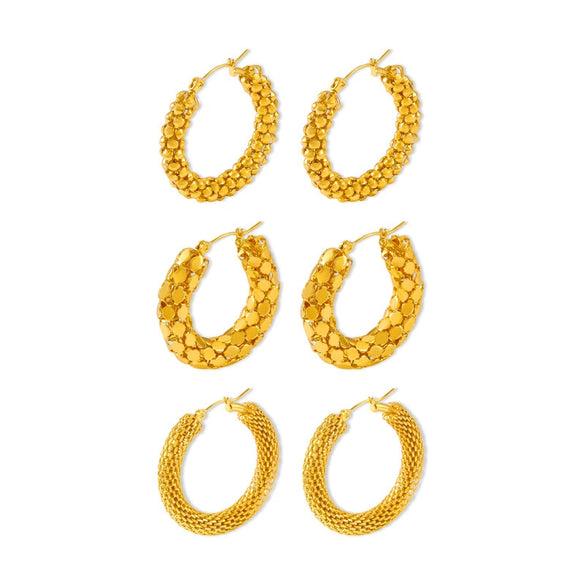 Wholesale Women's Geometric Ushaped Titanium Steel Gold Plated Earrings