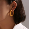 Wholesale Women's Geometric Ushaped Titanium Steel Gold Plated Earrings