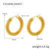 Wholesale Women's Geometric Ushaped Titanium Steel Gold Plated Earrings