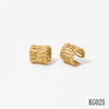 Wholesale Women's Geometric Vertical Stripe Vacuum Plated 316 Stainless Steel Ear Clips Earrings