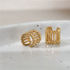 Wholesale Women's Geometric Vertical Stripe Vacuum Plated 316 Stainless Steel Ear Clips Earrings
