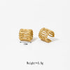 Wholesale Women's Geometric Vertical Stripe Vacuum Plated 316 Stainless Steel Ear Clips Earrings