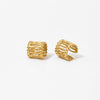 Wholesale Women's Geometric Vertical Stripe Vacuum Plated 316 Stainless Steel Ear Clips Earrings