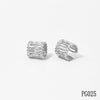 Wholesale Women's Geometric Vertical Stripe Vacuum Plated 316 Stainless Steel Ear Clips Earrings