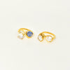 Wholesale Women's Geometric Water Drop Zircon Double Ring Titanium Steel Electroplated Jewelry Accessories