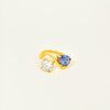 Wholesale Women's Geometric Water Drop Zircon Double Ring Titanium Steel Electroplated Jewelry Accessories