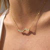 Wholesale Women's Geometric Waveshaped Stainless Steel Necklace With Vacuum Real Gold Plating In Pvd Furnace