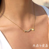 Wholesale Women's Geometric Waveshaped Stainless Steel Necklace With Vacuum Real Gold Plating In Pvd Furnace