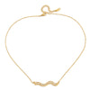 Wholesale Women's Geometric Waveshaped Stainless Steel Necklace With Vacuum Real Gold Plating In Pvd Furnace