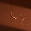 Wholesale Women's Geometric Waveshaped Stainless Steel Necklace With Vacuum Real Gold Plating In Pvd Furnace