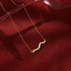 Wholesale Women's Geometric Waveshaped Stainless Steel Necklace With Vacuum Real Gold Plating In Pvd Furnace
