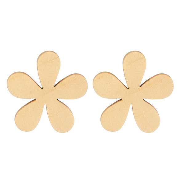 Wholesale Women's Geometric Wooden Threaded Rattan Earrings With Drop Shape And Polishing Treatment