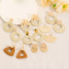 Wholesale Women's Geometric Wooden Threaded Rattan Earrings With Drop Shape And Polishing Treatment