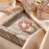 Wholesale Women's Geometric Zircon Copper Electroplated Ring In Princess Style