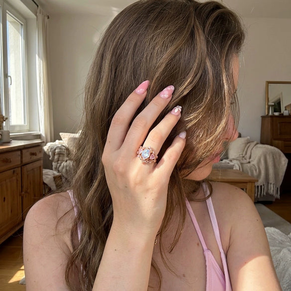Wholesale Women's Geometric Zircon Copper Electroplated Ring In Princess Style