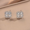 Wholesale Women's Geometric Zircon Earrings In Copper With Gold Plating And A Luxurious Style