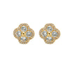 Wholesale Women's Geometric Zircon Earrings In Copper With Gold Plating And A Luxurious Style