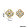 Wholesale Women's Geometric Zircon Earrings In Copper With Gold Plating And A Luxurious Style