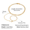 Wholesale Women's Geometric Zircon Finger Chain Bracelet Real Gold Plated Stainless Steel