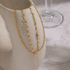 Wholesale Women's Geometric Zircon Finger Chain Bracelet Real Gold Plated Stainless Steel
