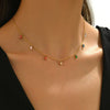 Wholesale Women's Geometric Zircon Pendant Necklace With Oshaped Titanium Steel Chain Electroplated