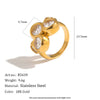 Wholesale Women's Geometric Zircon Ring Stainless Steel 18K Gold Plated Pvd Furnace Vacuum Real Gold Plating