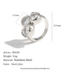 Wholesale Women's Geometric Zircon Ring Stainless Steel 18K Gold Plated Pvd Furnace Vacuum Real Gold Plating