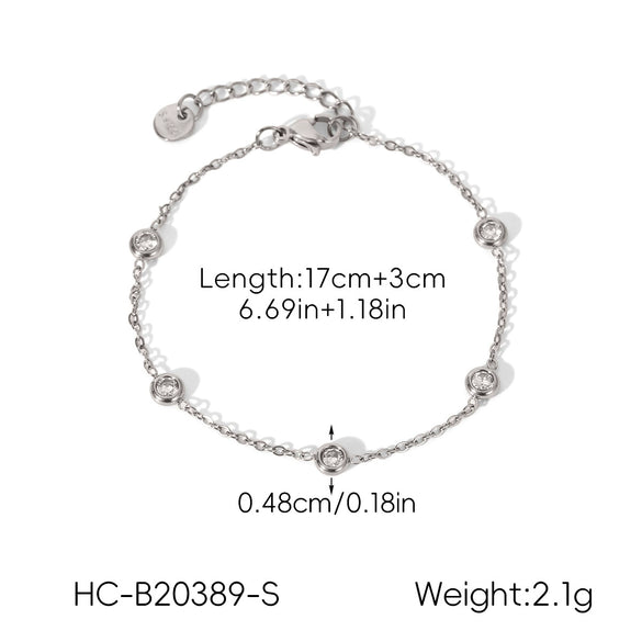 Wholesale Women's Geometric Zircon Stainless Steel Bracelet Fashion Jewelry