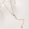 Wholesale Women's Geometric Zircon Stainless Steel 18K Gold Plated Oshaped Pendant Necklace