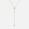 Wholesale Women's Geometric Zircon Stainless Steel 18K Gold Plated Oshaped Pendant Necklace