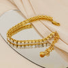 Wholesale Women's Geometric Zircon Stainless Steel Tennis Chain Bracelet