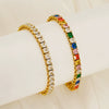 Wholesale Women's Geometric Zircon Stainless Steel Tennis Chain Bracelet