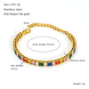 Wholesale Women's Geometric Zircon Stainless Steel Tennis Chain Bracelet