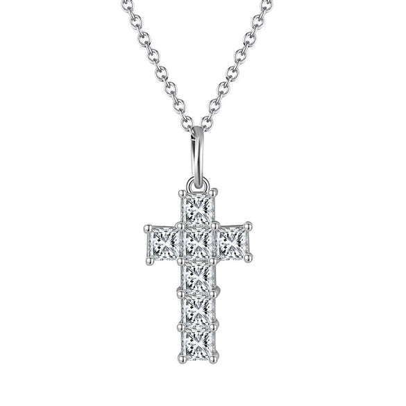 Wholesale Women's Geometric Zircon 925 Sterling Silver Flash O Chain Necklace With Electroplating