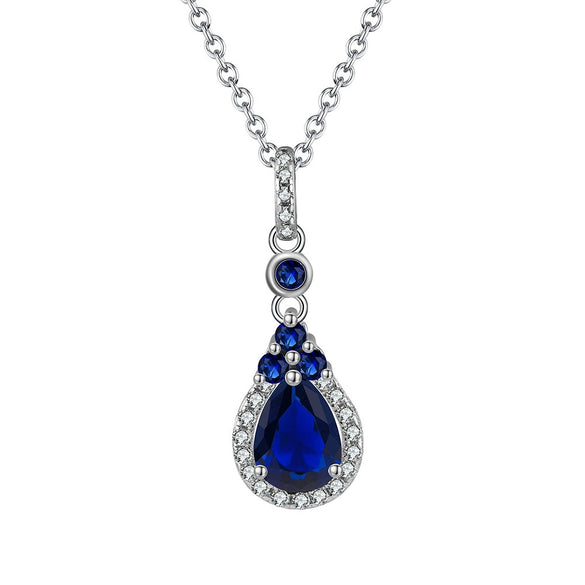 Wholesale Women's Geometric Zircon 925 Sterling Silver Flash O Chain Necklace With Electroplating