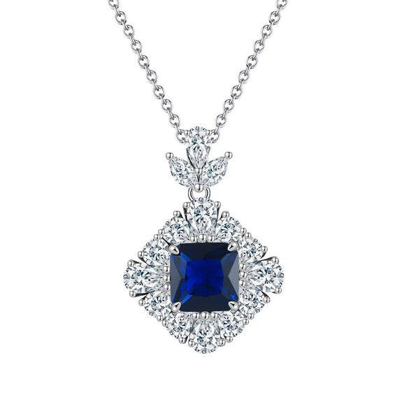 Wholesale Women's Geometric Zircon 925 Sterling Silver Flash O Chain Necklace With Electroplating
