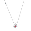 Wholesale Women's Geometric Zircon 925 Sterling Silver Flash O Chain Necklace With Electroplating